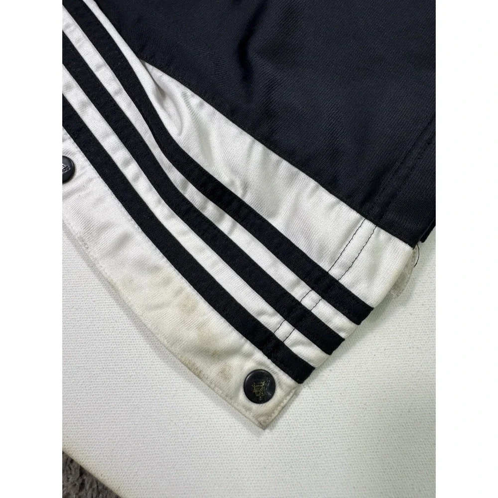 Adidas Tear Away Pants Mens 2XL Black White VTG Basketball Snaps Y2K Activewear